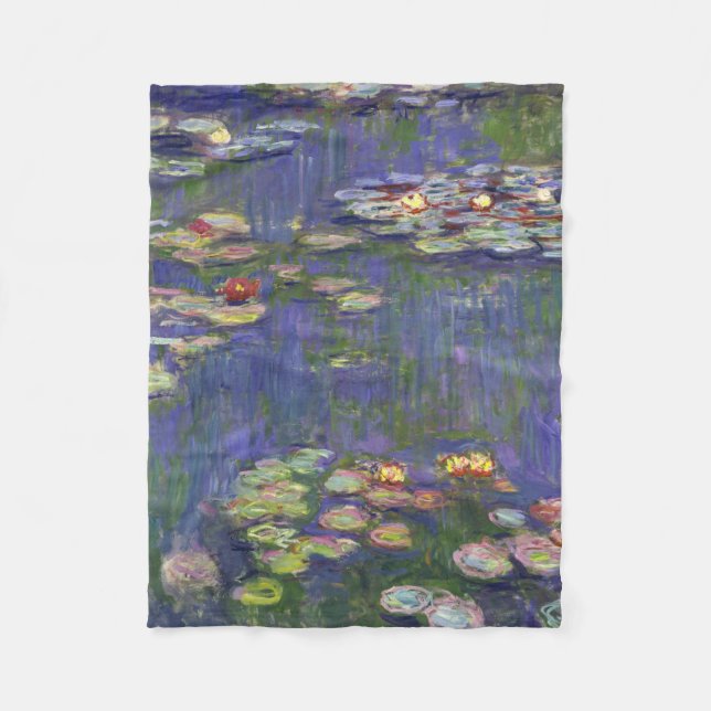 Monet Water Lilies Masterpiece Malerei Fleecedecke (Vorderseite)