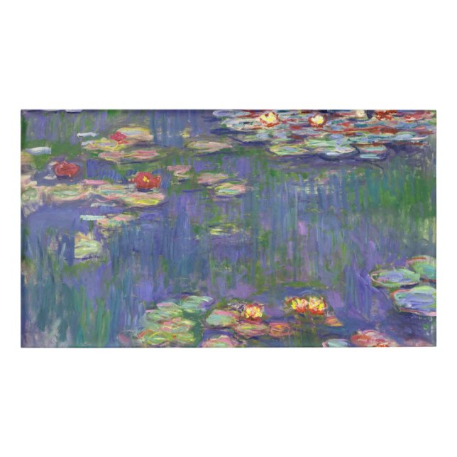 Monet Water Lilies Masterpiece Malerei Namenschild (Vorderseite)