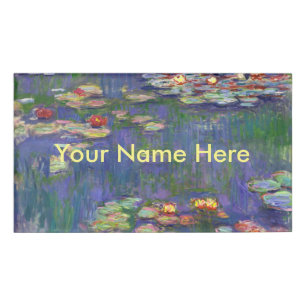 Monet Water Lilies Masterpiece Malerei Namenschild
