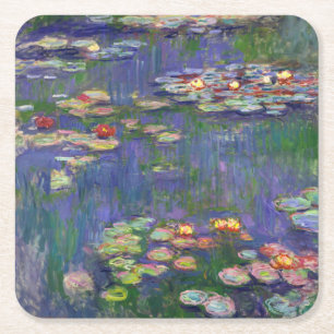 Monet Water Lilies Masterpiece Malerei Rechteckiger Pappuntersetzer
