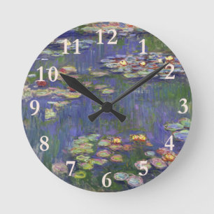 Monet Water Lilies Masterpiece Malerei Runde Wanduhr