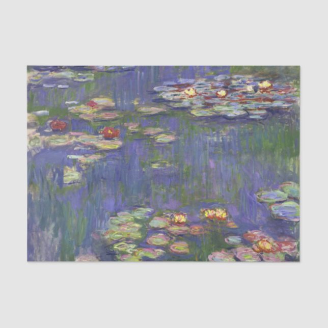 Monet Water Lilies Masterpiece Malerei Seidenpapier (Vorderseite)
