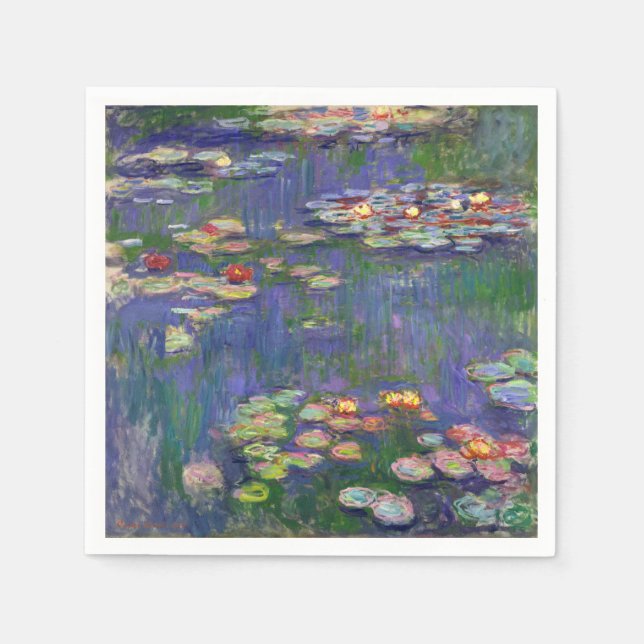 Monet Water Lilies Masterpiece Malerei Serviette (Vorderseite)