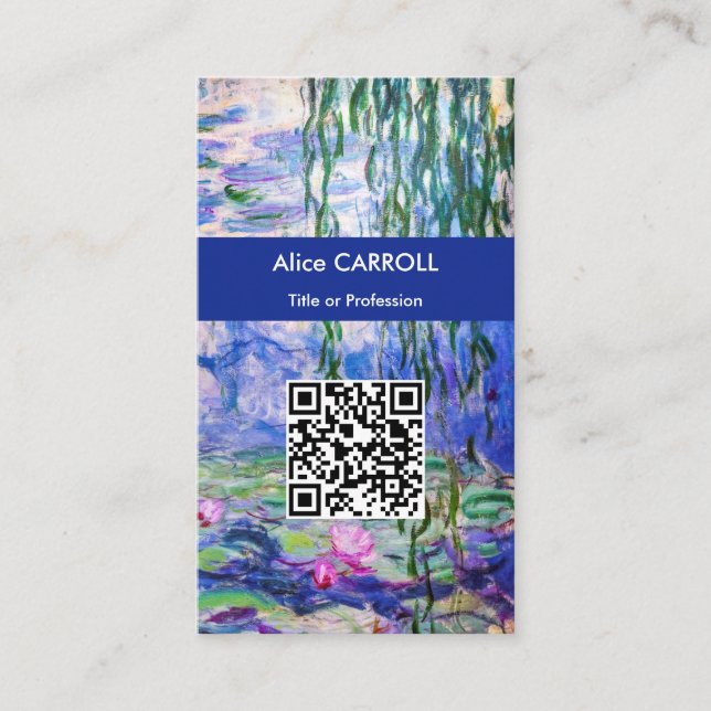 Monet - Water Lilies / Nympheas 1919 - QR-Code Visitenkarte (Vorderseite)