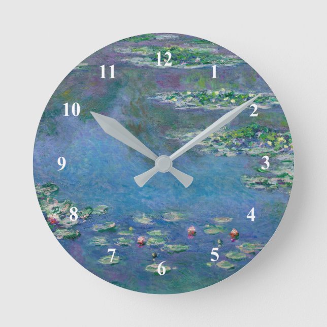 Monet Water Lilies Painting Runde Wanduhr (Vorderseite)