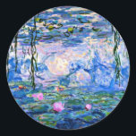 Monet - Water Lilies (pink) 1919 berühmtes Kunstwe Runder Aufkleber<br><div class="desc">Claude Monet 1919 berühmtes Gemälde,  Water Lilies (pink)</div>