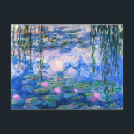 Monet Water Lilies Postkarte<br><div class="desc">Monet Water Lilies Postkarte. Ölmalerei auf Leinwand aus dem Jahr 1916. Monet malte während der letzten Jahre seiner Karriere seinen berühmten Seerosenteich obsessiv, zeichnete Inspiration aus dem Sonnenlicht und seiner wechselnden Wirkung auf das Wasser, die aquatischen Blume und das Blattwerk. Dieses Gemälde ist mit einer lebhaften Verwendung von Pinks, Blues...</div>