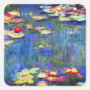 Monet Water Lilies Quadratischer Aufkleber