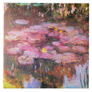 Monet - Water Lilies, Rosa, Fliese