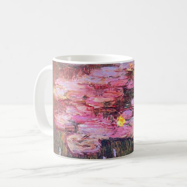 Monet - Water Lilies, Rosa, Kaffeetasse (Vorderseite Links)