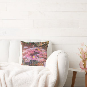 Monet - Water Lilies, Rosa, Kissen