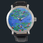Monet - Water Lilies (rot) Armbanduhr<br><div class="desc">Monet - Water Lilies (rot),  berühmtes Gemälde von Claude Monet,  Armbanduhr. VIRGINIA5050,  kundenspezifische Produkte und Geschenke auf www.zazzle.com/virginia5050*,  PaulKleeGiftShop,  InternationalGifts,  RetirementGiftStore,  BirthdayGiftStore,  ILoveGiftStore,  und FloridaGiftStore.zazzle.com/FloridaGiftStore.</div>