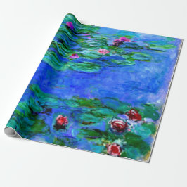 Monet - Water Lilies (rot) Geschenkpapier