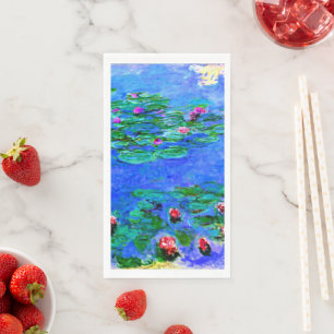 Monet, Water Lilies, Rot, Papierhandtücher Serviette
