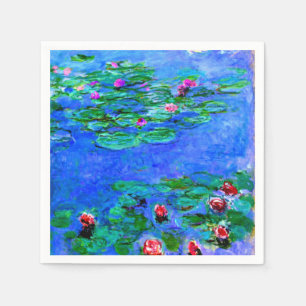 Monet - Water Lilies, rot Serviette