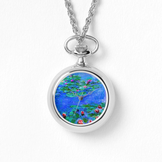 Monet - Water Lilies (rot) Watch Armbanduhr (Vorderseite)