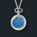 Monet - Water Lilies (rot) Watch Armbanduhr<br><div class="desc">Claude Monet Gemälde,  Water Lilies (rot),  schwarze Zahlen</div>