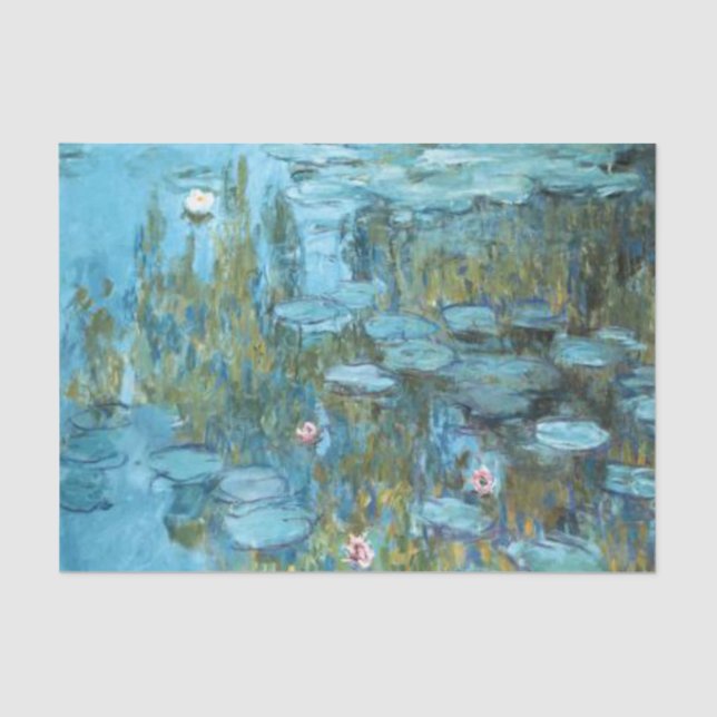 Monet - Water Lilies (türkis), 1915 Seidenpapier (Vorderseite)