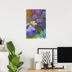 Monet - Water Lilies und Agapanthus Poster