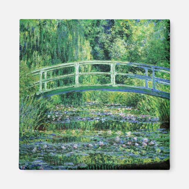 Monet Water Lilies und Japanische Brücke Magnet (Vorne)