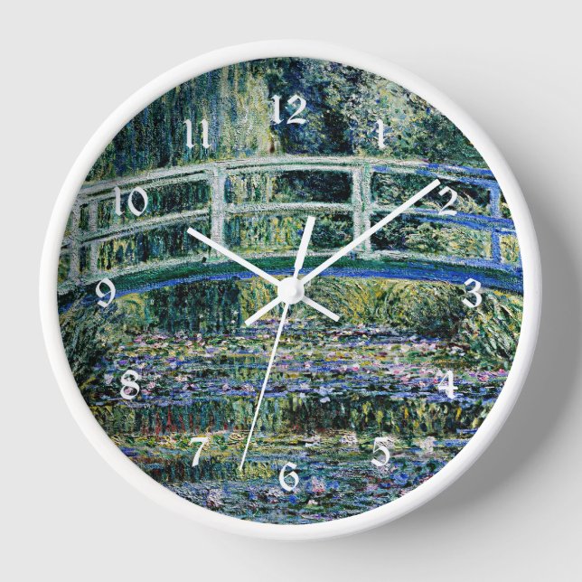 Monet - Water Lilies und japanische Brücke Uhr (Vorderseite)