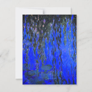 Monet Water Lilies und Weeping Willow Branches Einladung