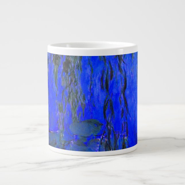 Monet Water Lilies und Weeping Willow Branches Jumbo-Tasse (Vorderseite)