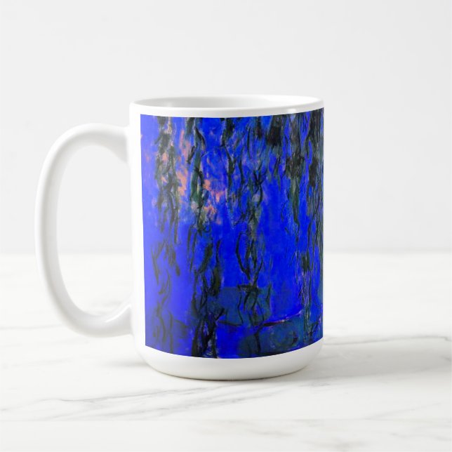 Monet Water Lilies und Weeping Willow Branches Kaffeetasse (Links)