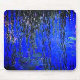 Monet Water Lilies und Weeping Willow Branches Mousepad