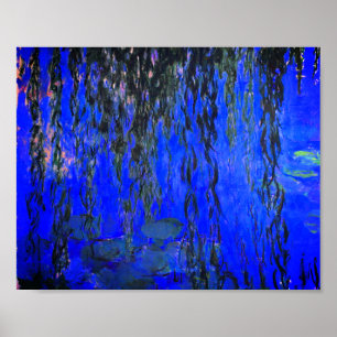 Monet Water Lilies und Weeping Willow Branches Poster