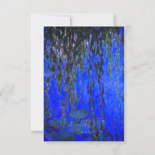 Monet Water Lilies und Weeping Willow Branches RSVP Karte
