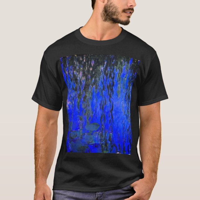 Monet Water Lilies und Weeping Willow Branches T-Shirt (Vorderseite)