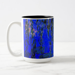 Monet Water Lilies und Weeping Willow Branches Zweifarbige Tasse