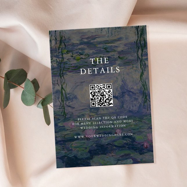 Monet Water Lilies Wedding Begleitkarte (Von Creator hochgeladen)