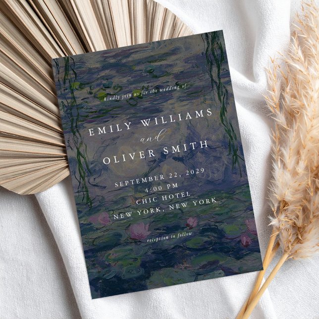 Monet Water Lilies Wedding Einladung (Von Creator hochgeladen)