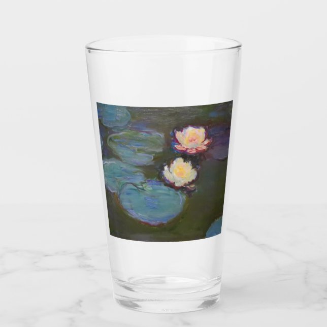 Monet Water Lily Lilies Pond Wasserlilien Malerei Glas (Vorderseite)