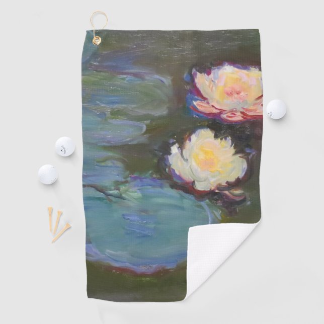 Monet Water Lily Lilies Pond Wasserlilien Malerei Golfhandtuch (Insitu)