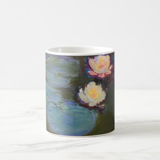 Monet Water Lily Lilies Pond Wasserlilien Malerei Kaffeetasse (Mittel)