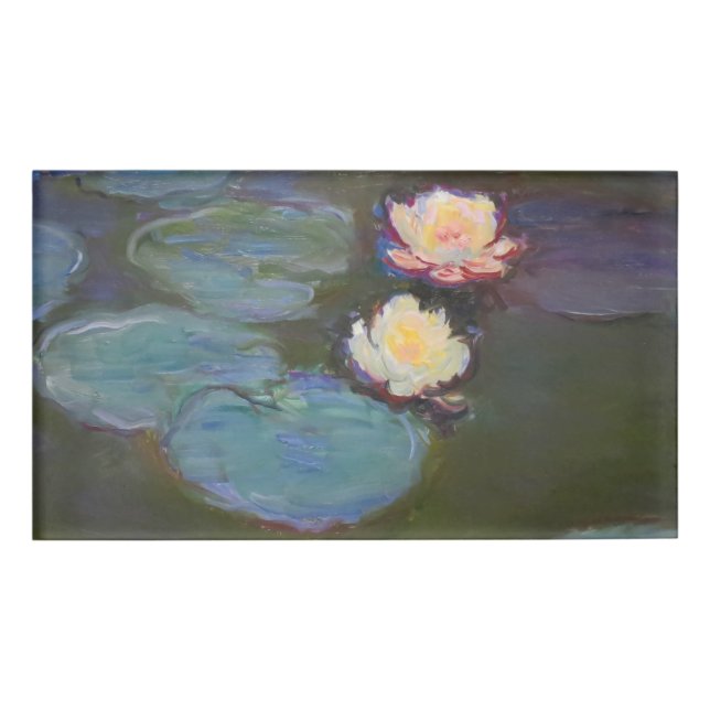 Monet Water Lily Lilies Pond Wasserlilien Malerei Namenschild (Vorderseite)
