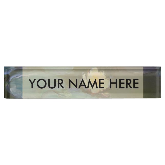 Monet Water Lily Lilies Pond Wasserlilien Malerei Namensplakette (Vorderseite)