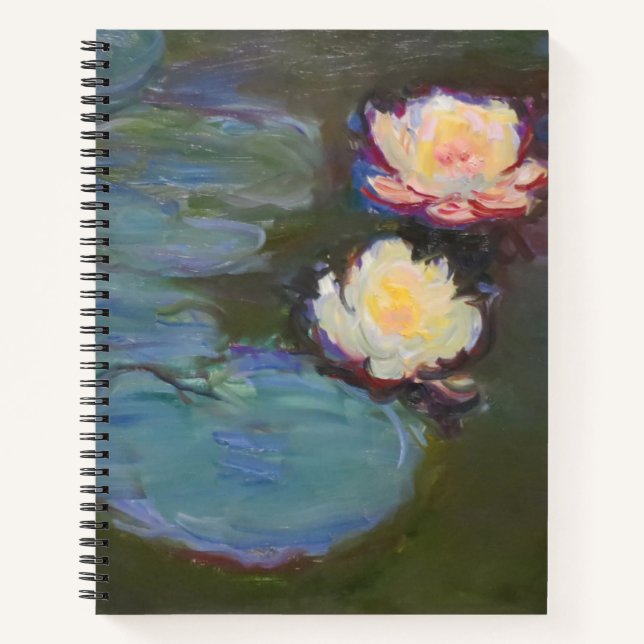 Monet Water Lily Lilies Pond Wasserlilien Malerei Notizbuch (Vorderseite)