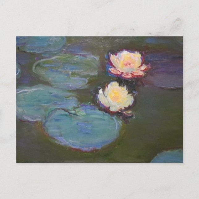 Monet Water Lily Lilies Pond Wasserlilien Malerei Postkarte (Vorderseite)