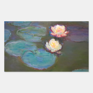 Monet Water Lily Lilies Pond Wasserlilien Malerei Rechteckiger Aufkleber