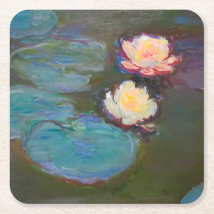 Monet Water Lily Lilies Pond Wasserlilien Malerei Rechteckiger Pappuntersetzer