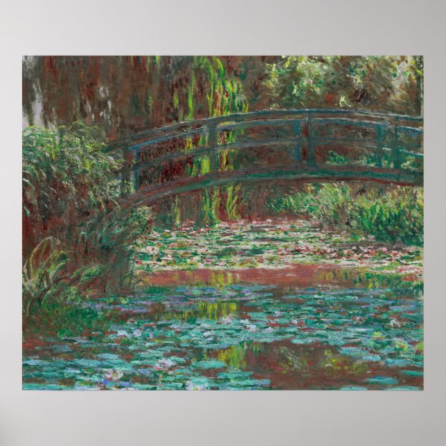 Monet Water Lily Pond Bridge Malerei Poster (Vorne)