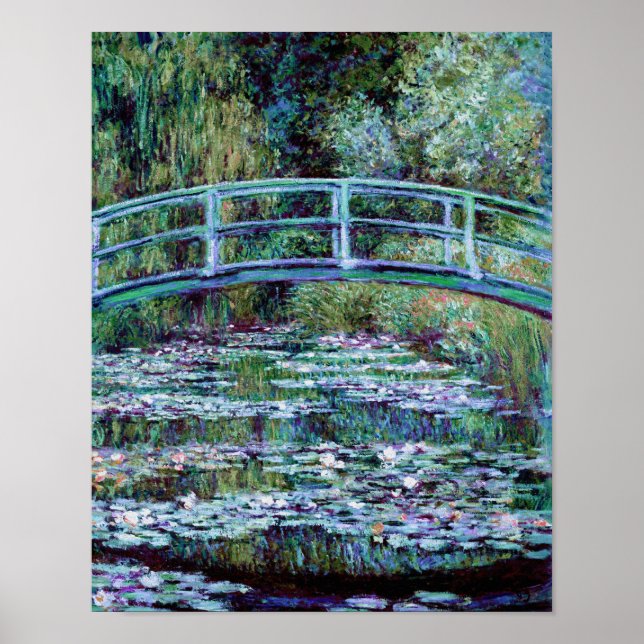 Monet - Water Lily Pond & Japanese Bridge Poster (Vorne)