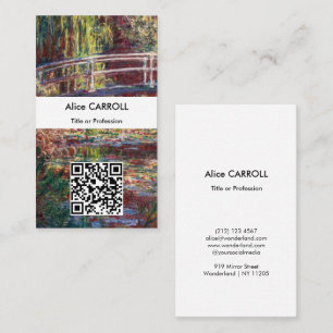 Monet - Water Lily pond, Pink Harmony - QR Code Visitenkarte