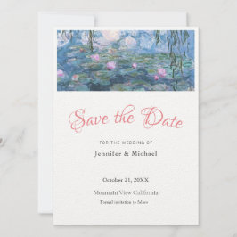 Monet Waterlillies Beruflich Minimalistisch Schlic Save The Date