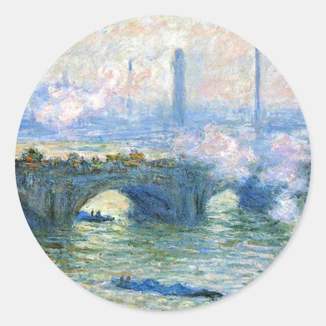 Monet - Waterloo Bridge, London Runder Aufkleber (Vorderseite)