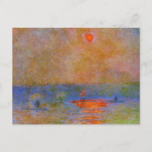 Monet, Waterloo Bridge, Sonnenlicht im Nebel Postkarte